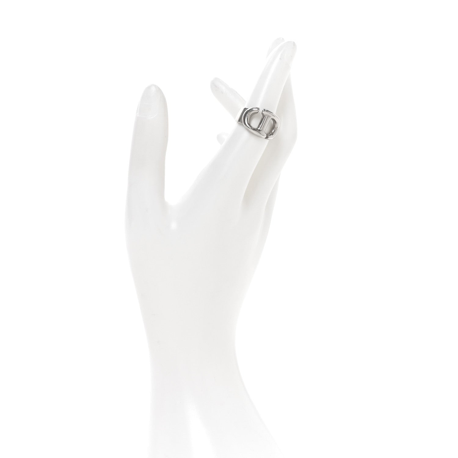Christian Dior Metal CD Ring M 52 6 Silver 2 of 5