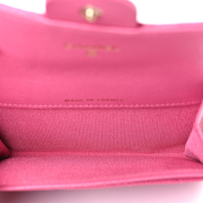 Chanel Caviar Quilted Flap Card Holder Wallet Pink 5 of 9