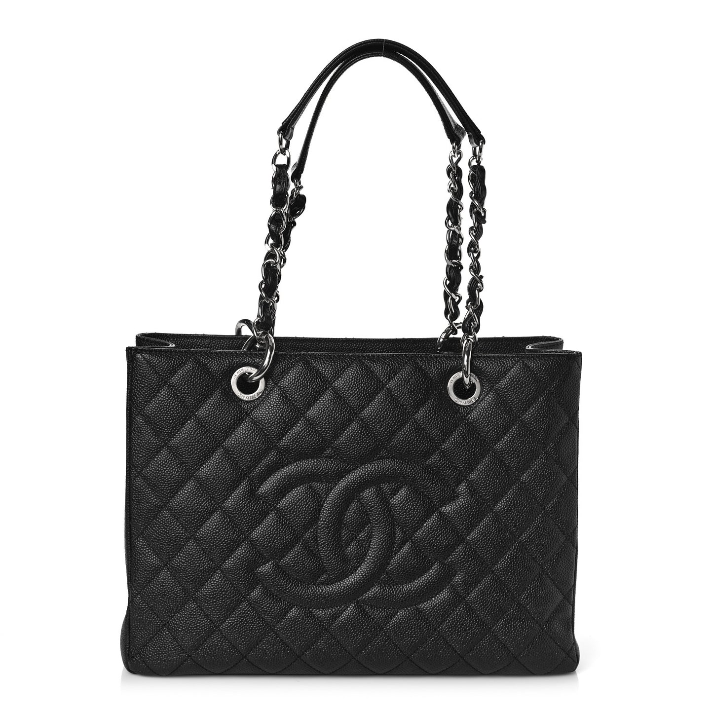 Caviar Quilted Grand Shopping Tote GST Black