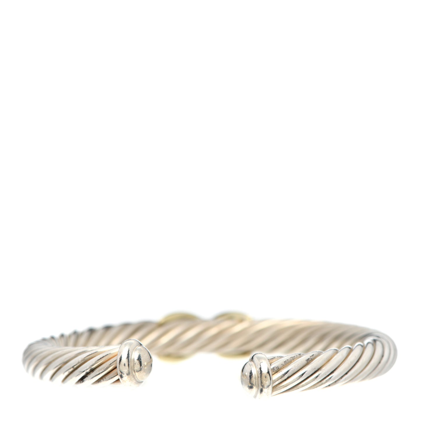 Sterling Silver 14K Yellow Gold 7mm X Station Cable Bracelet