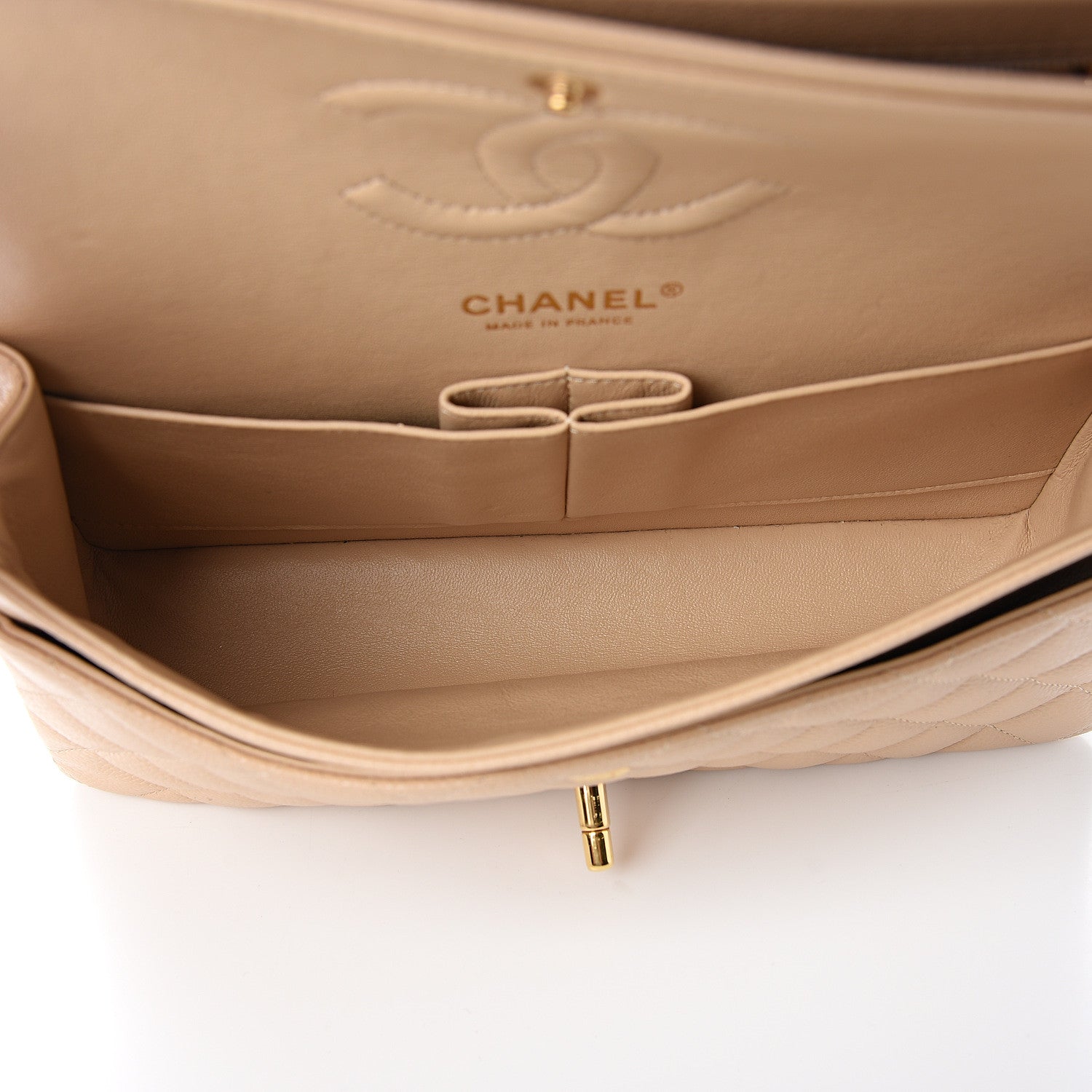 Chanel Caviar Quilted Medium Double Flap Beige Clair 4 of 10