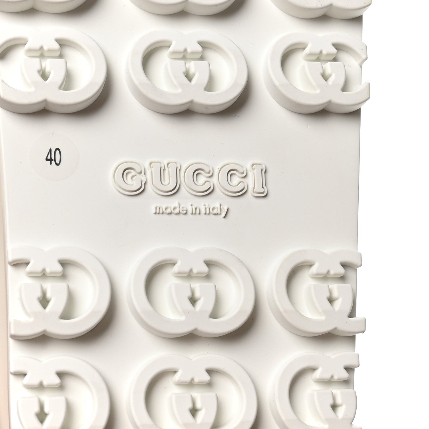 Gucci Soft Rubber Womens Interlocking G Platform 42mm Slide Sandals 40 Off White 13 of 18