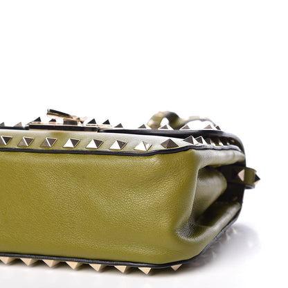 Valentino Garavani Vitello Mini Rockstud Flap Saddle Crossbody Bag Military Green 6 of 9
