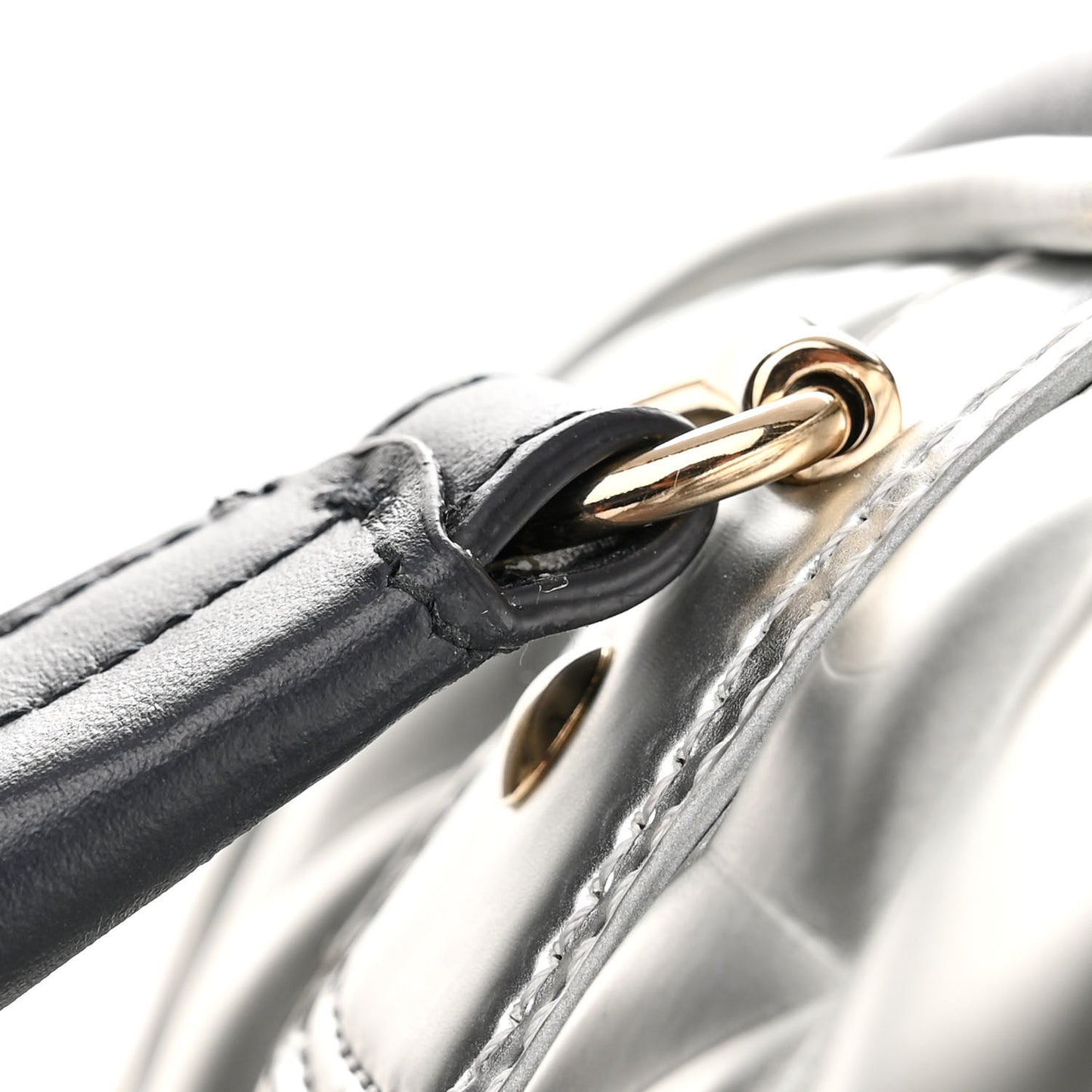 Padded Etoile Calfskin Embossed Medium Dior Vibe Zip Bowling Bag Silver Black
