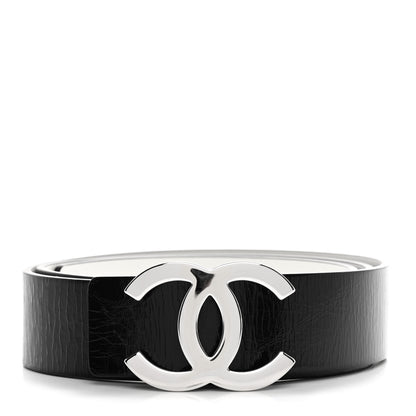 Chanel Calfskin CC Reversible Belt 90 36 Black White 1 of 5