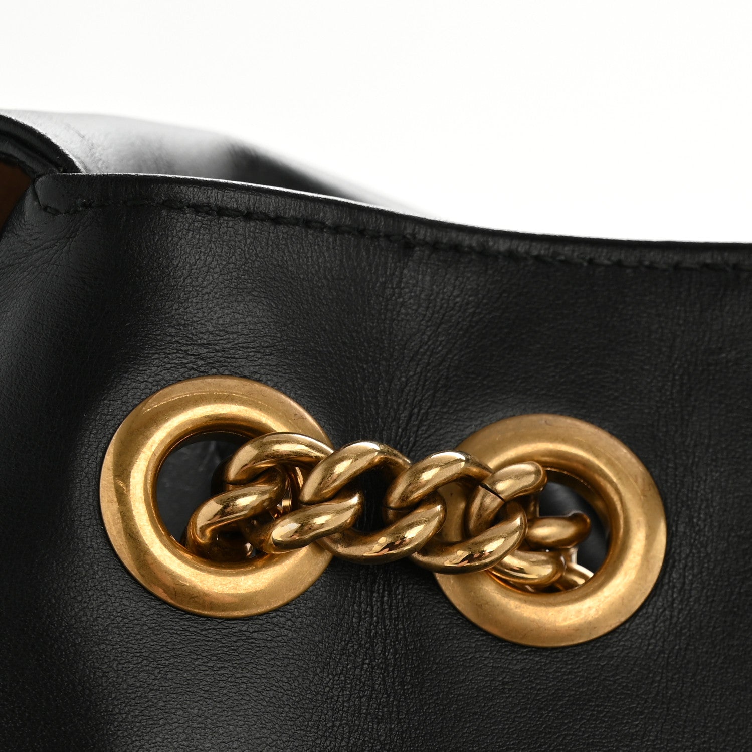 Gucci Calfskin Matelasse Medium GG Marmont Shoulder Bag Black 10 of 11