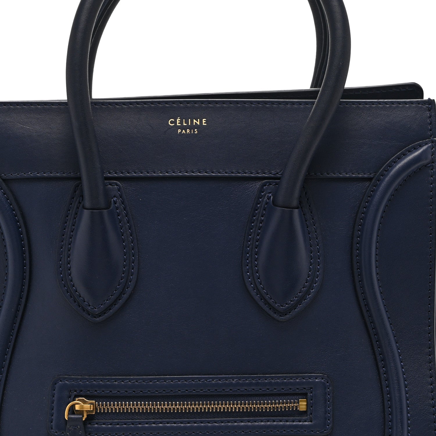 Celine Drummed Calfskin Mini Luggage Ink 9 of 11