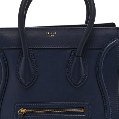 Celine Drummed Calfskin Mini Luggage Ink 9 of 11