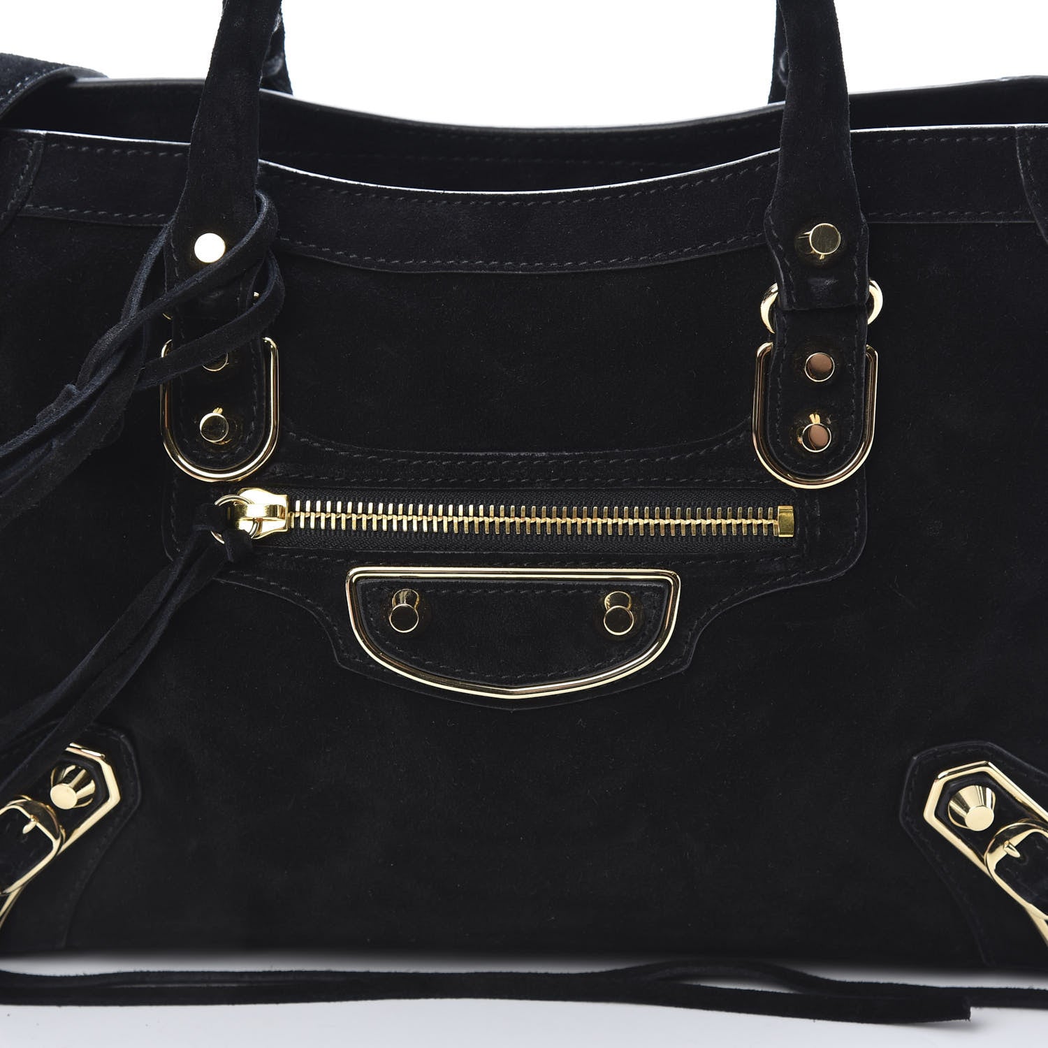 Balenciaga Suede Gold Metallic Edge Hardware S City Black 8 of 12