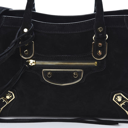 Balenciaga Suede Gold Metallic Edge Hardware S City Black 8 of 12