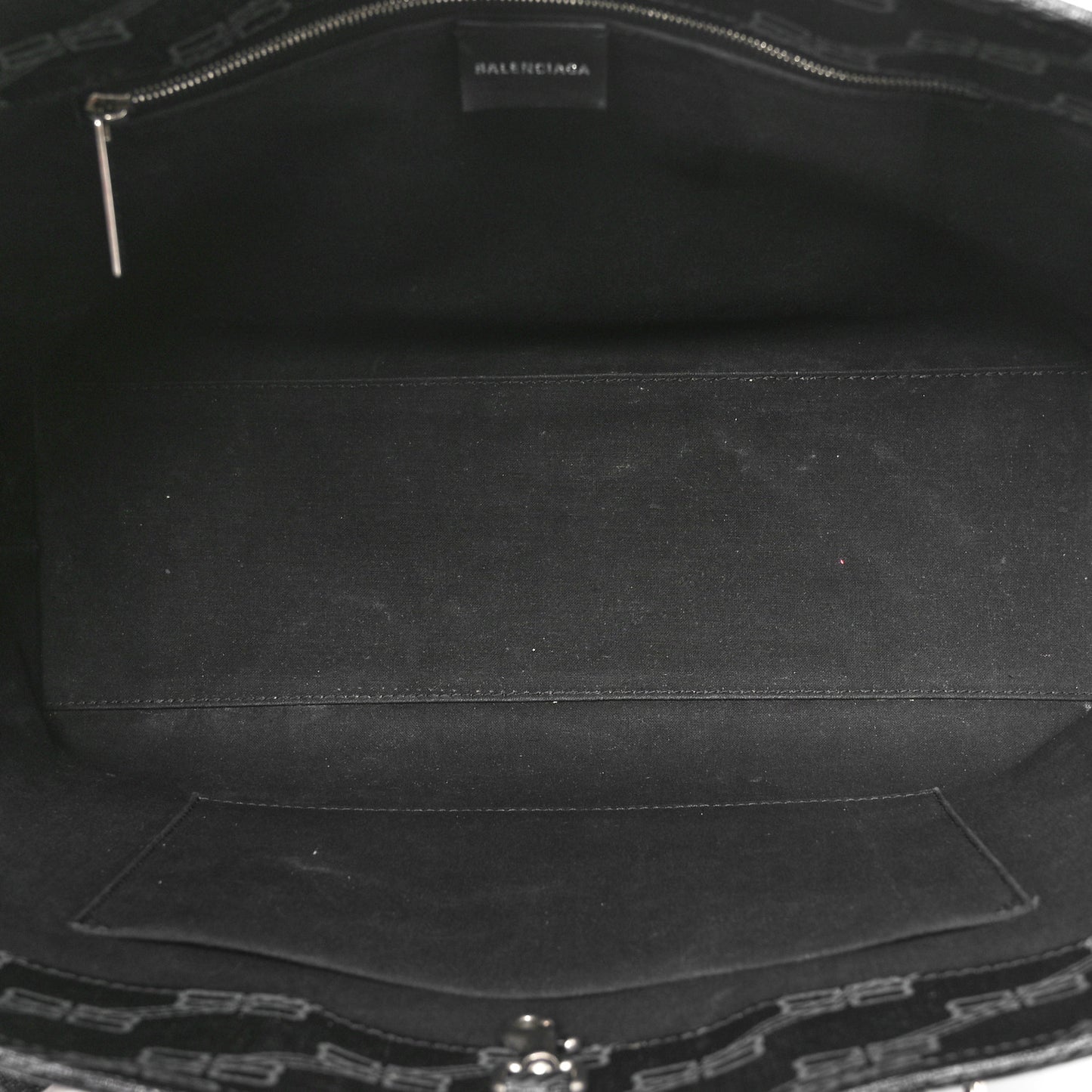 Coated Canvas BB Monogram Medium Signature East West Shopper Bag Black Grey