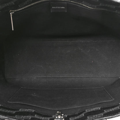 Balenciaga Coated Canvas BB Monogram Medium Signature East West Shopper Bag Black Grey 5 of 11