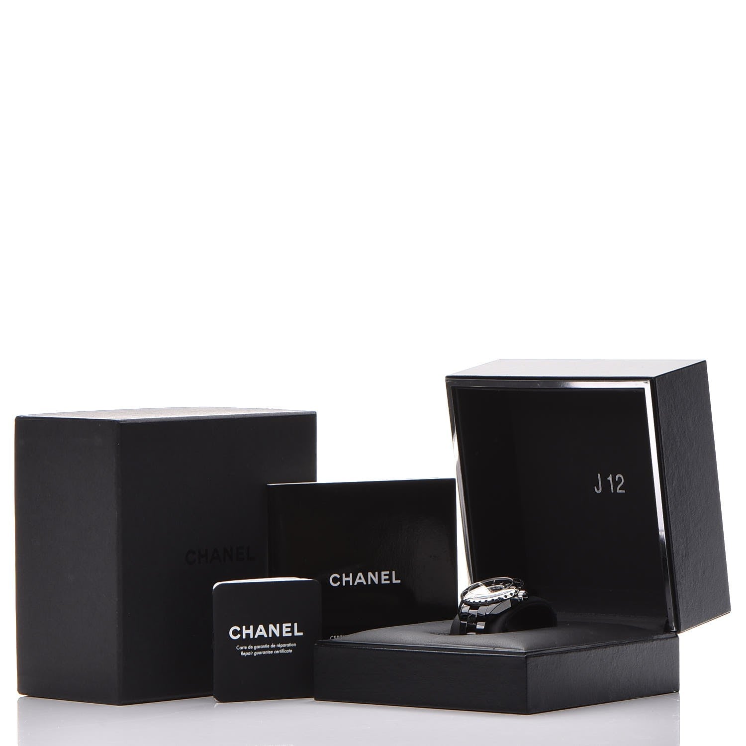 Chanel Stainless Steel Ceramic Diamond 33mm J12 Quartz Watch Black 9 of 9