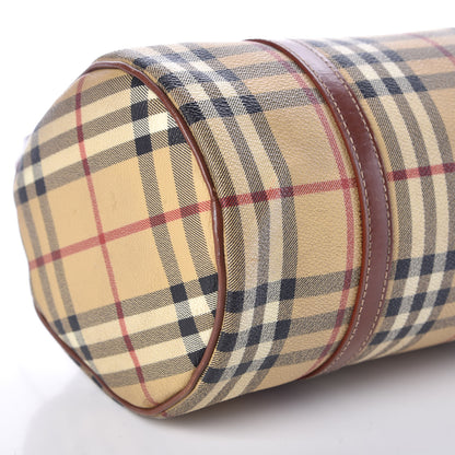 Burberry Haymarket Check Barrel Bag Brown 13 of 15