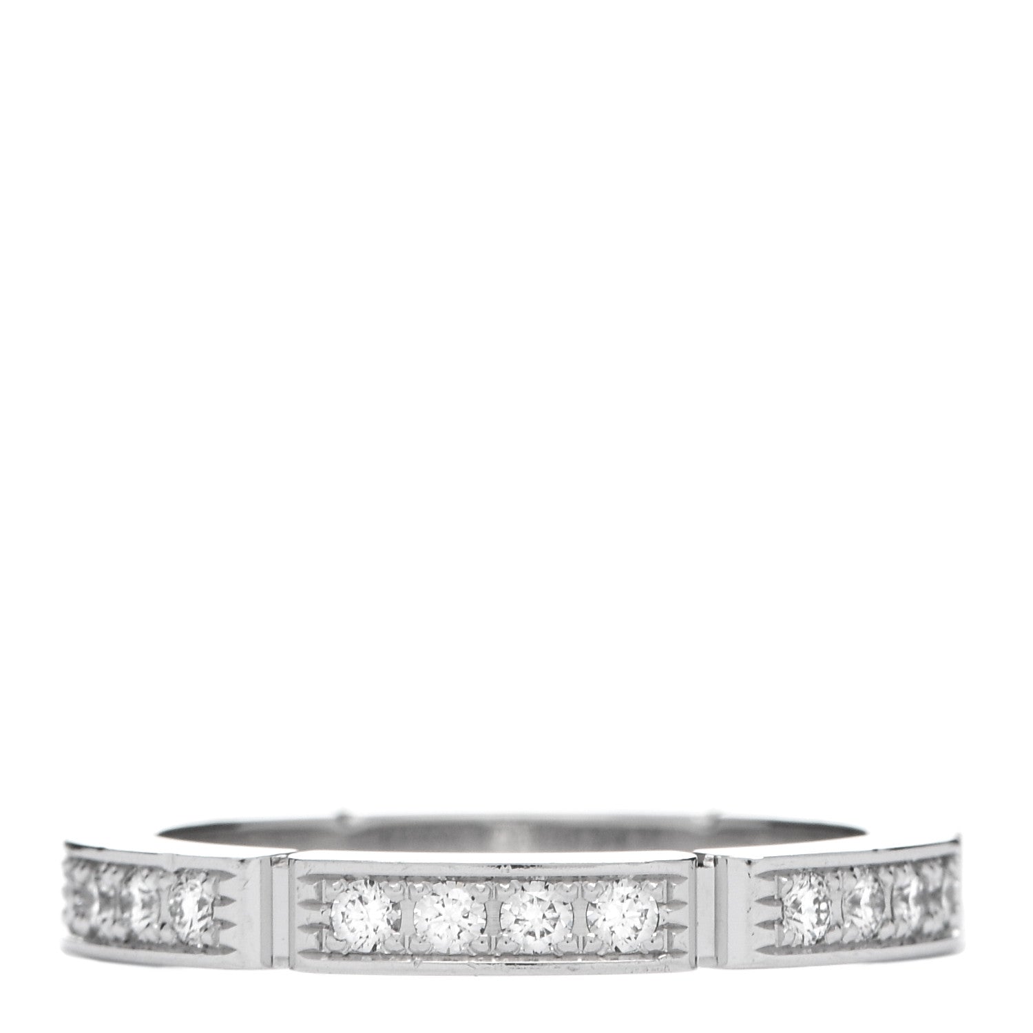 Cartier 18K White Gold Diamond Maillon Panthere Half Diamond Wedding Band Ring 48 4.5 1 of 6