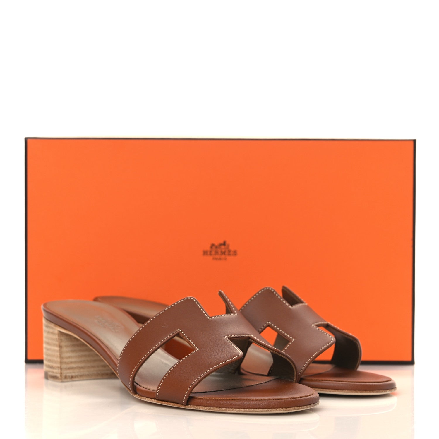 Hermes Calfskin Oasis Sandals 37 Gold 8 of 8