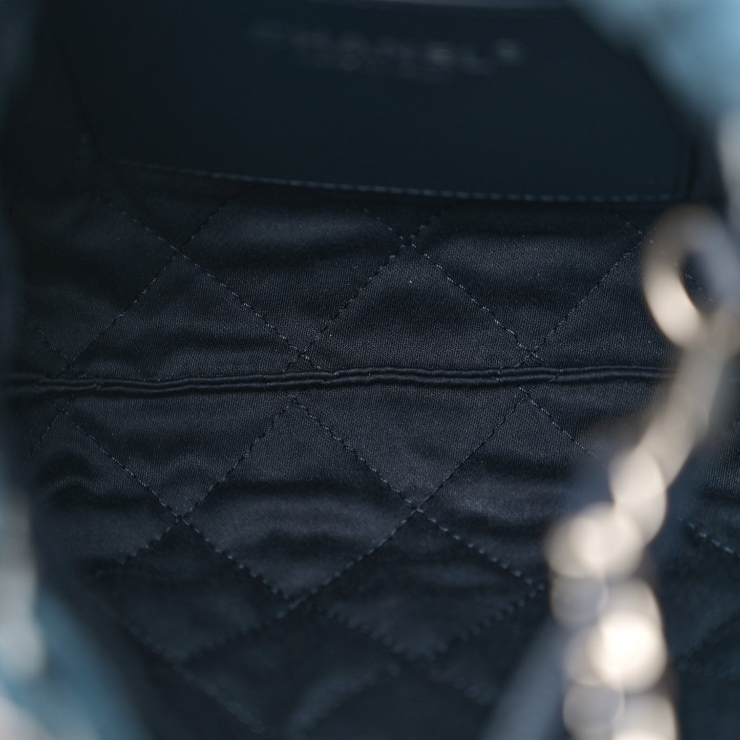 Denim Stitched Quilted Mini Chanel 22 Blue