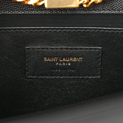 Saint Laurent Grain De Poudre Medium Classic Monogram Kate Satchel Black 6 of 10