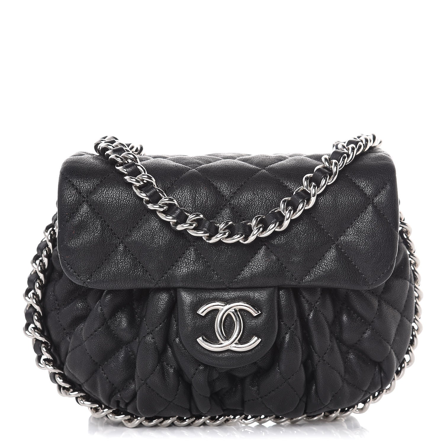 Chanel Washed Lambskin Mini Chain Around Messenger Black 1 of 10