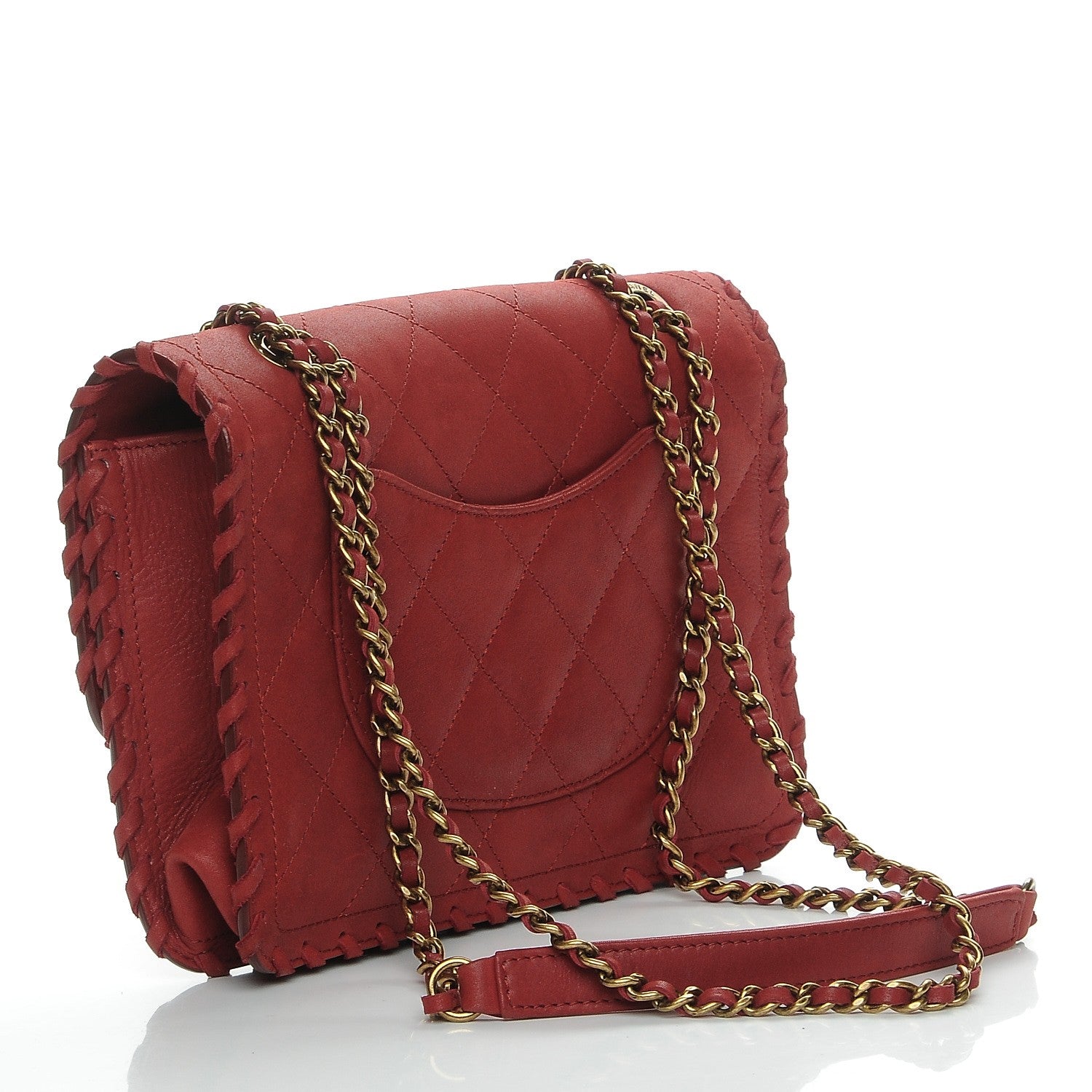 Chanel Metallic Calfskin Small Happy Stitch Flap Red 3 of 9
