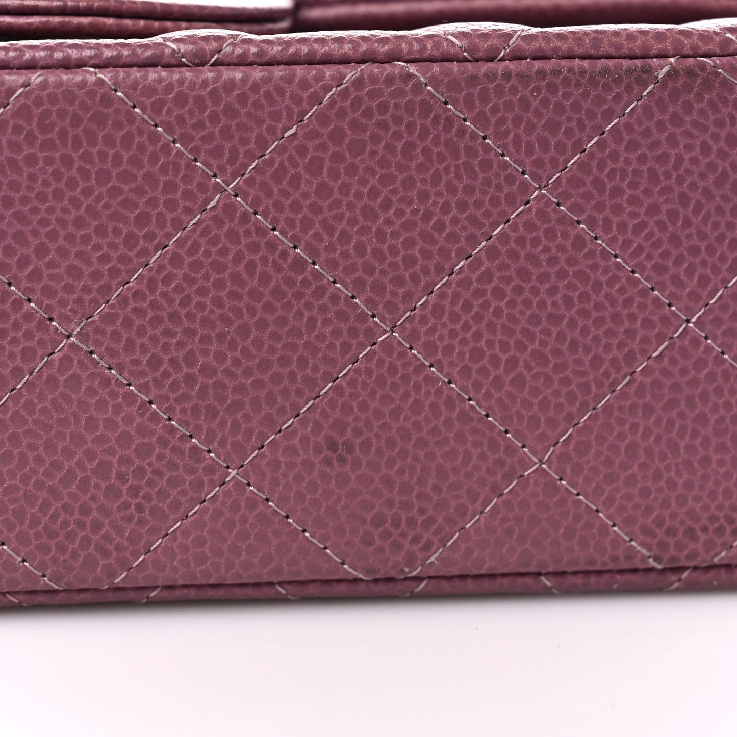Caviar Quilted Mini Rectangular Flap Purple