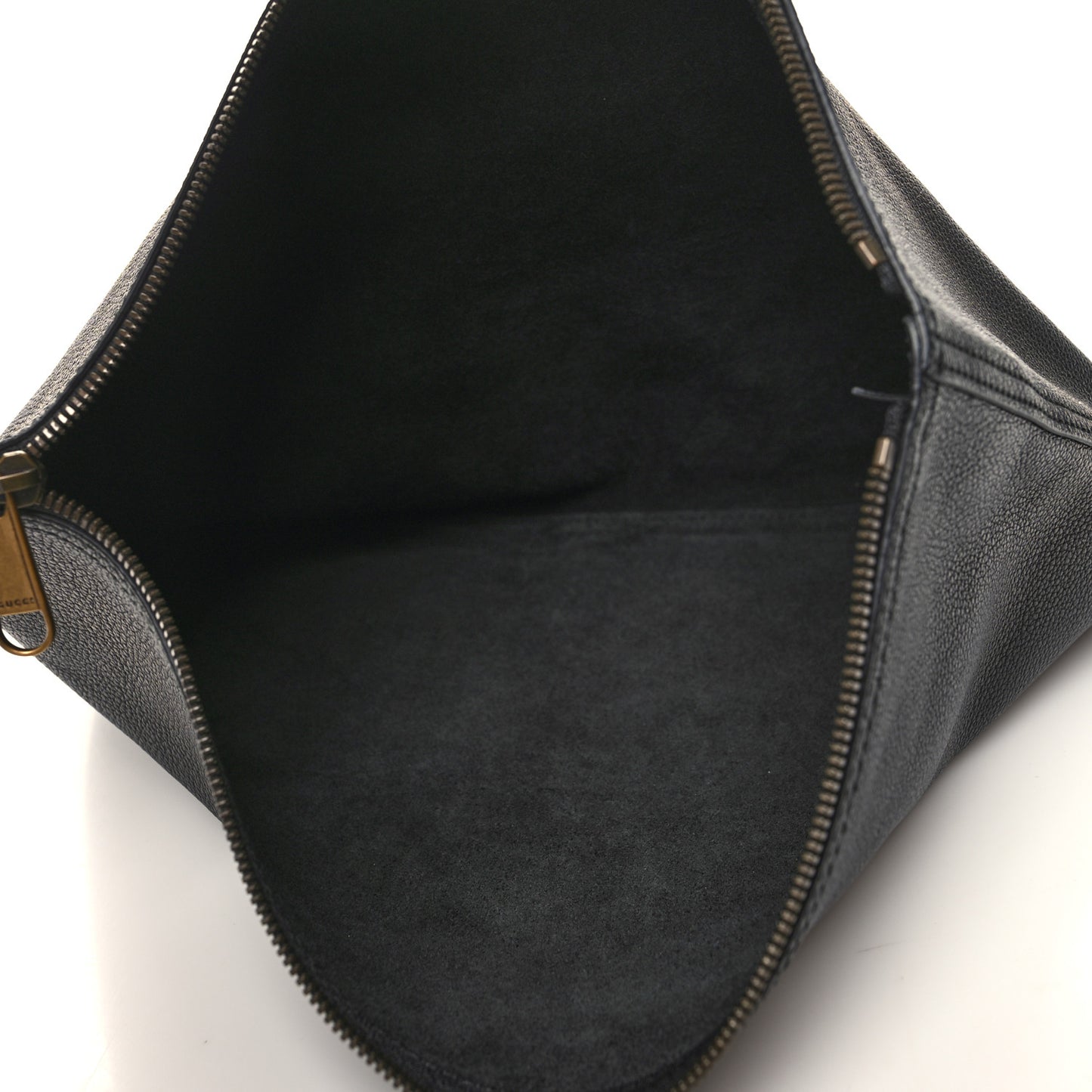 Pebbled Calfskin Large Logo Portfolio Clutch Black