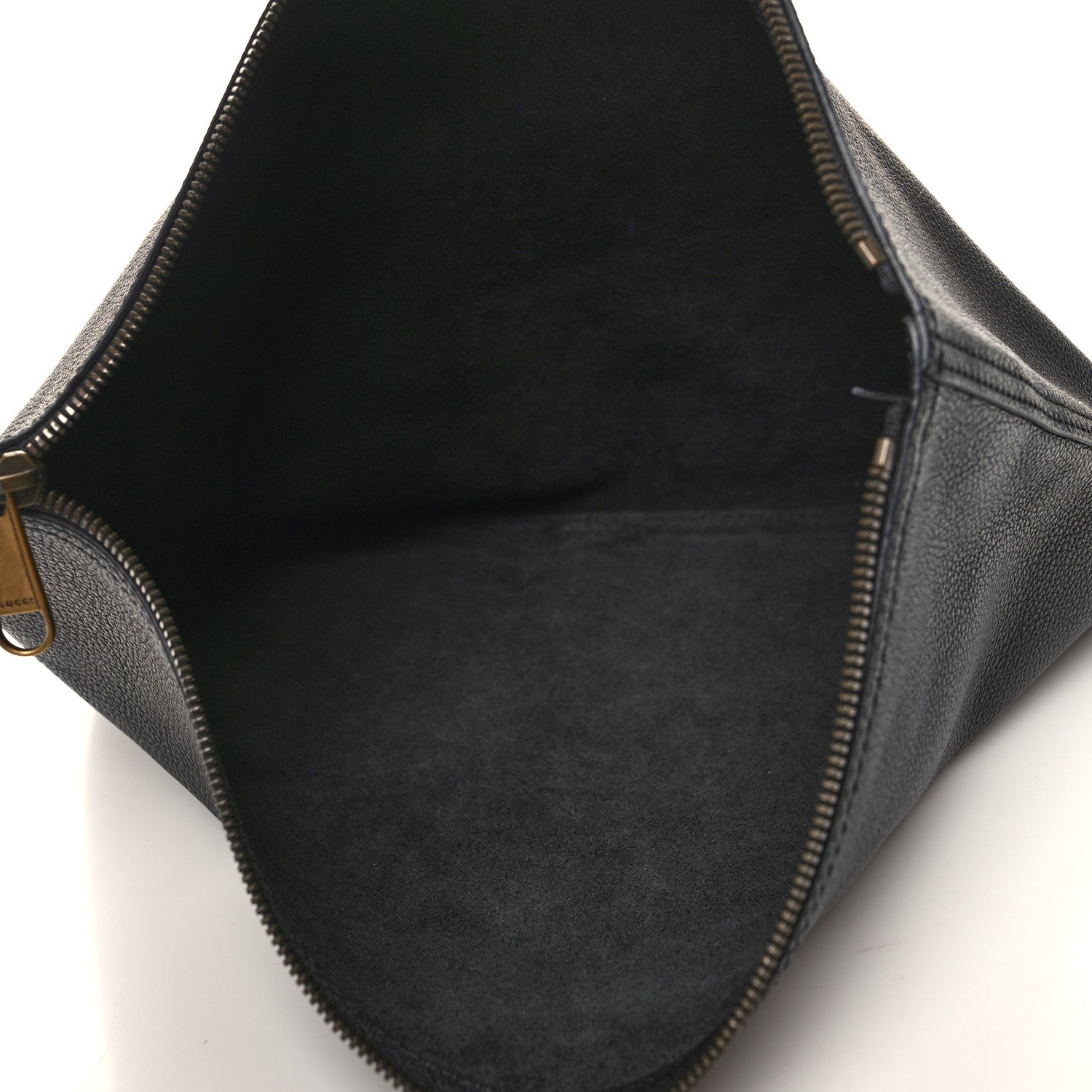 Gucci Pebbled Calfskin Large Logo Portfolio Clutch Black 5 of 10