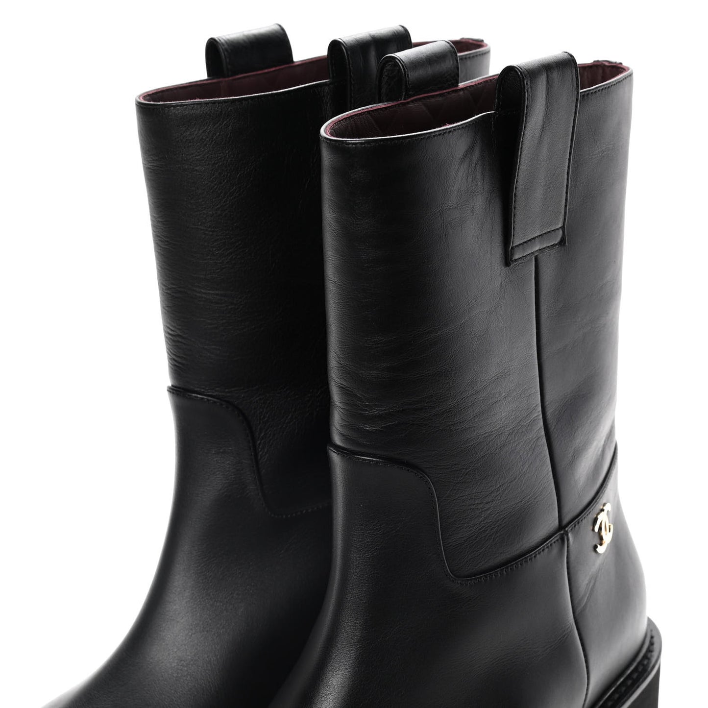 Calfskin CC Ankle Boots 40.5 Black