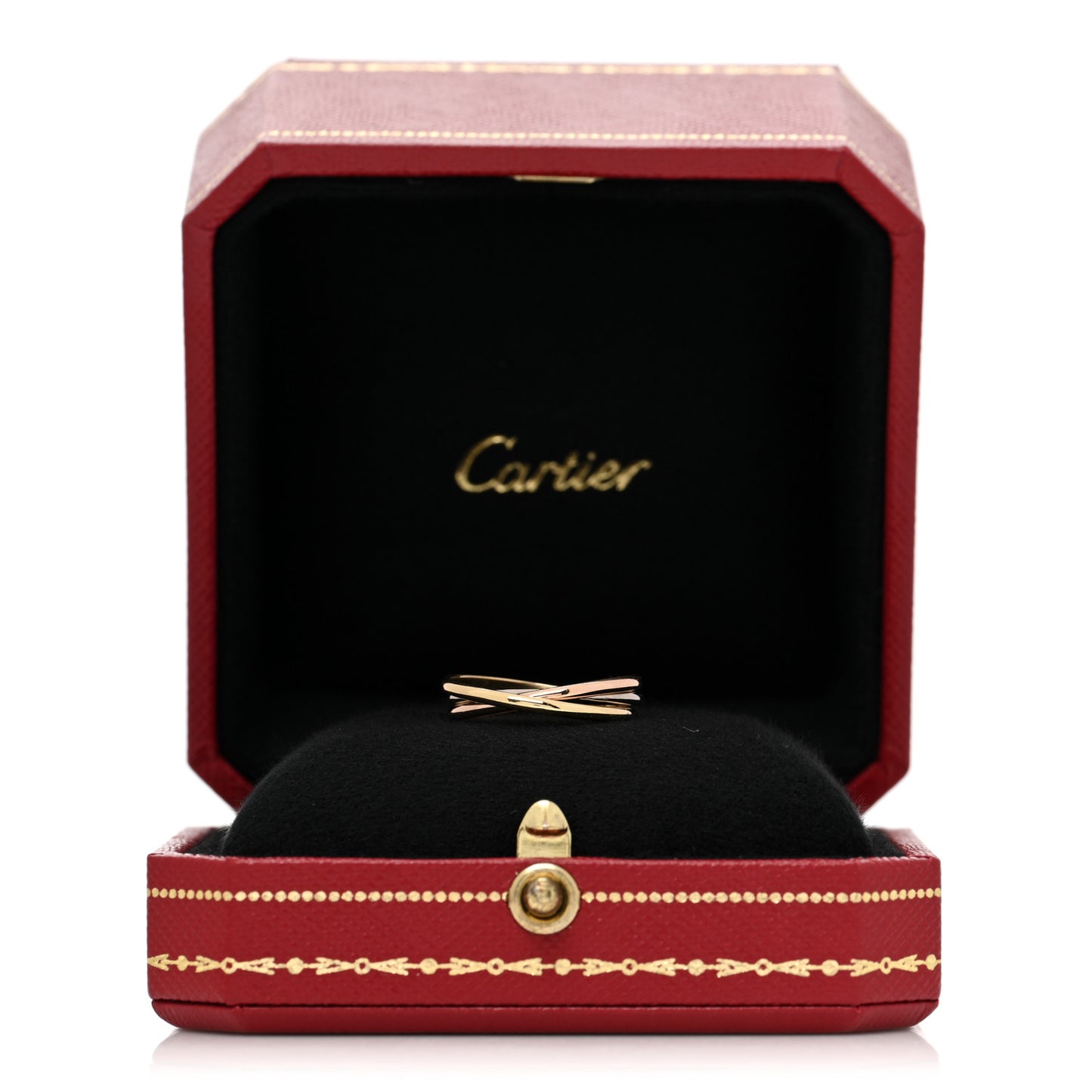 18K Pink Yellow White Gold Extra Small Les Must De Cartier Trinity Ring 51 5.75