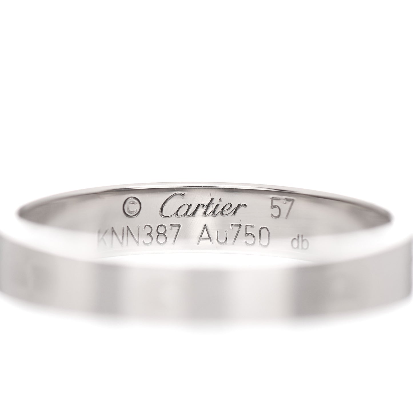 18K White Gold 4mm LOVE Wedding Band Ring 57 8