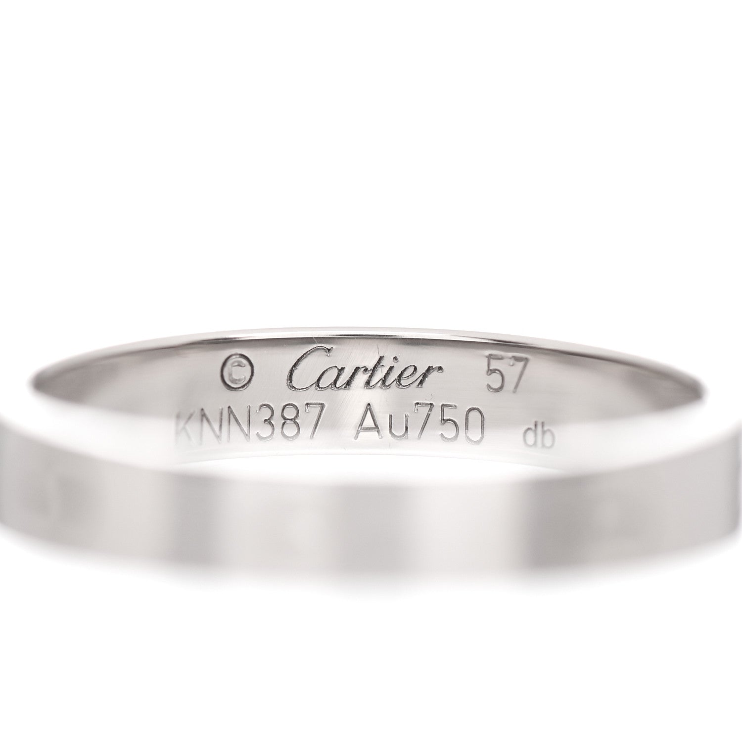 Cartier 18K White Gold 4mm LOVE Wedding Band Ring 57 8 4 of 5