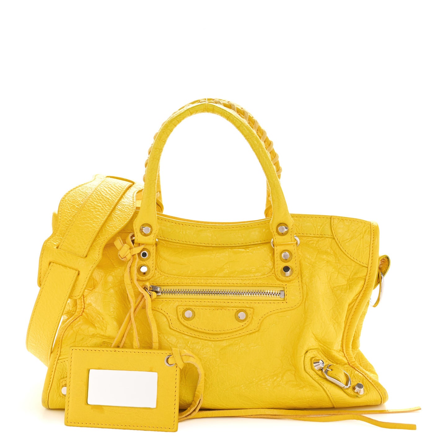 Agneau Classic Silver Hardware City S Jaune Soleil