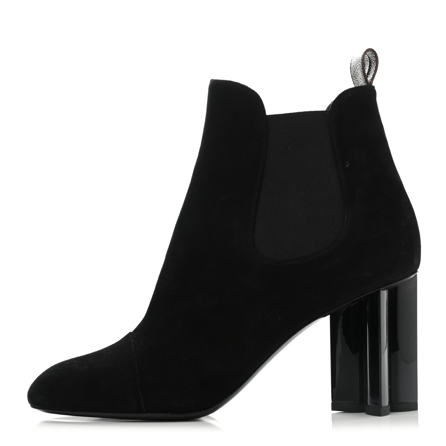 Suede Monogram Uniformes Cap Toe Chelsea 80mm Ankle Boots 40 Black
