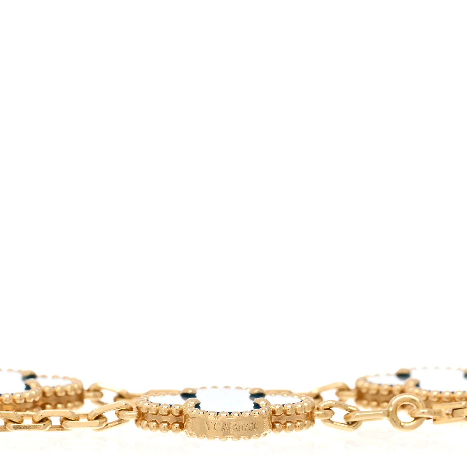 Van Cleef & Arpels 18K Yellow Gold Blue Agate 5 Motifs Vintage Alhambra Bracelet 3 of 4