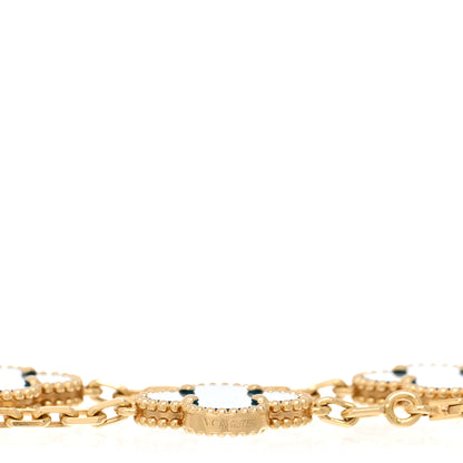 Van Cleef & Arpels 18K Yellow Gold Blue Agate 5 Motifs Vintage Alhambra Bracelet 3 of 4