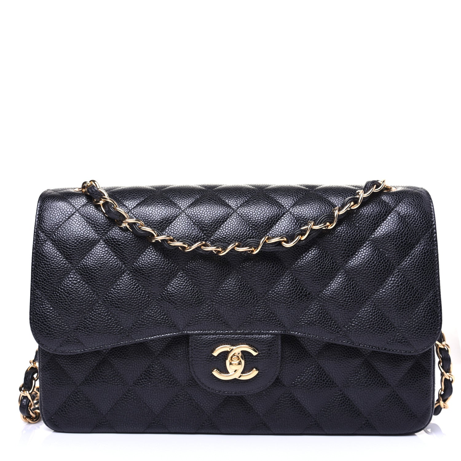 Chanel Caviar Quilted Jumbo Double Flap Black 1 of 17