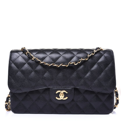 Chanel Caviar Quilted Jumbo Double Flap Black 1 of 17