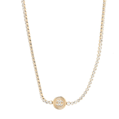 Chanel Crystal Pearl CC Choker Necklace Gold 1 of 3