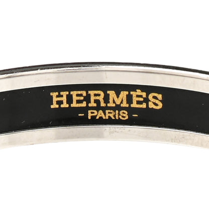 Hermes Enamel Printed Narrow Bracelet 65 Black White 4 of 6