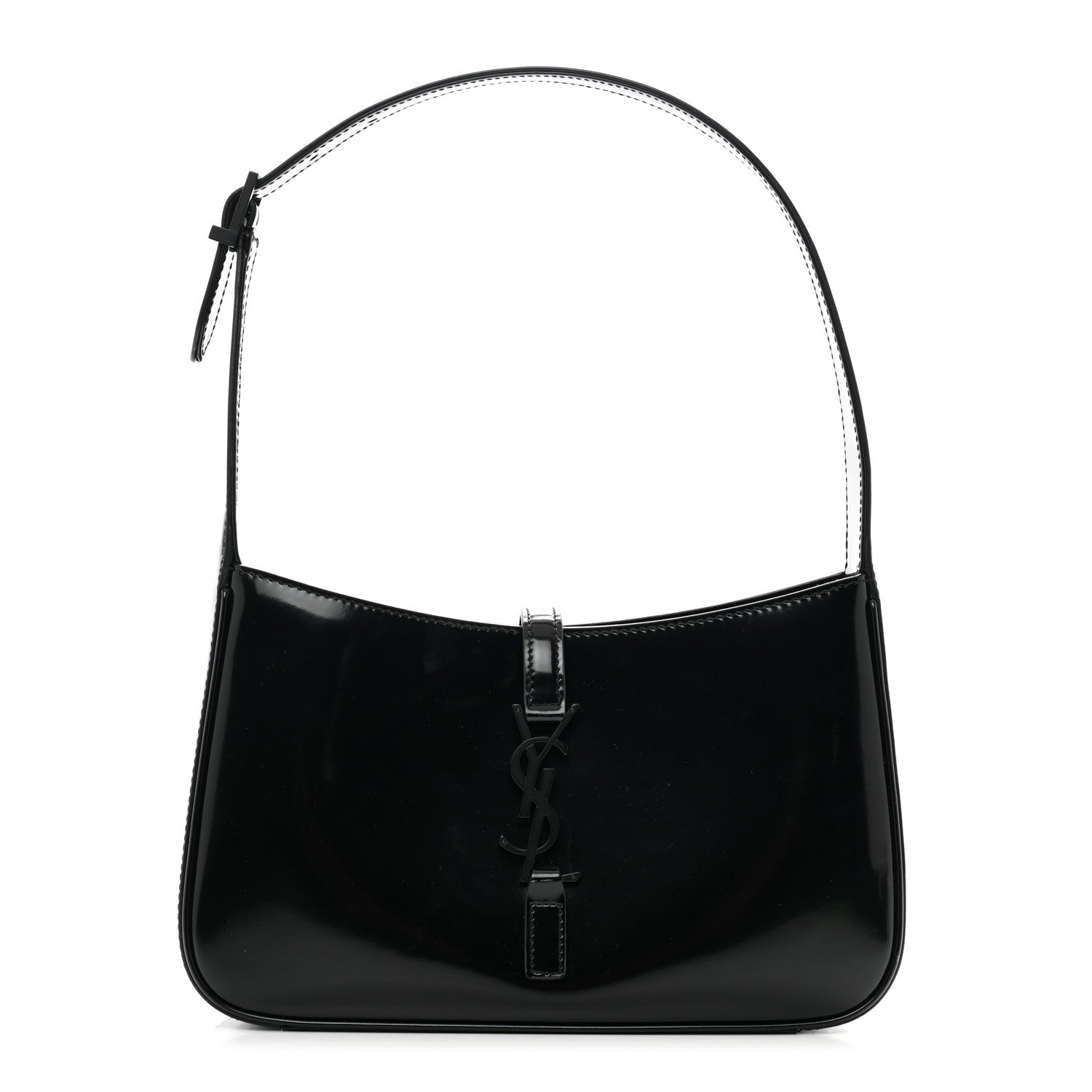 Saint Laurent Patent Le 5 A 7 Monochrome Hobo Black 1 of 10