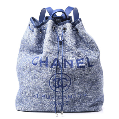 Chanel Canvas Large Deauville Backpack Blue 1 of 10