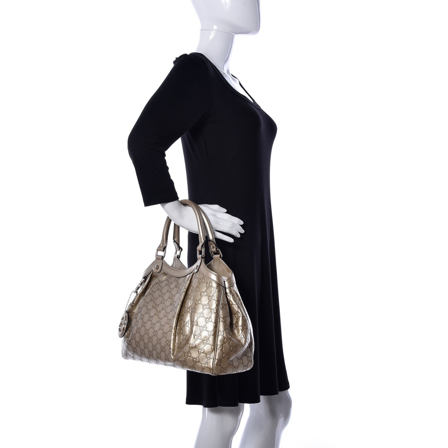 Guccissima Medium Sukey Tote Champagne