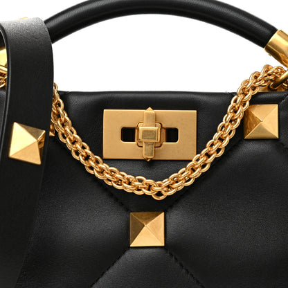 Valentino Garavani Nappa Mini Roman Stud The Handle Bag Black 7 of 9
