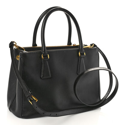 Prada Saffiano Small Galleria Double Zip Tote Black 3 of 9