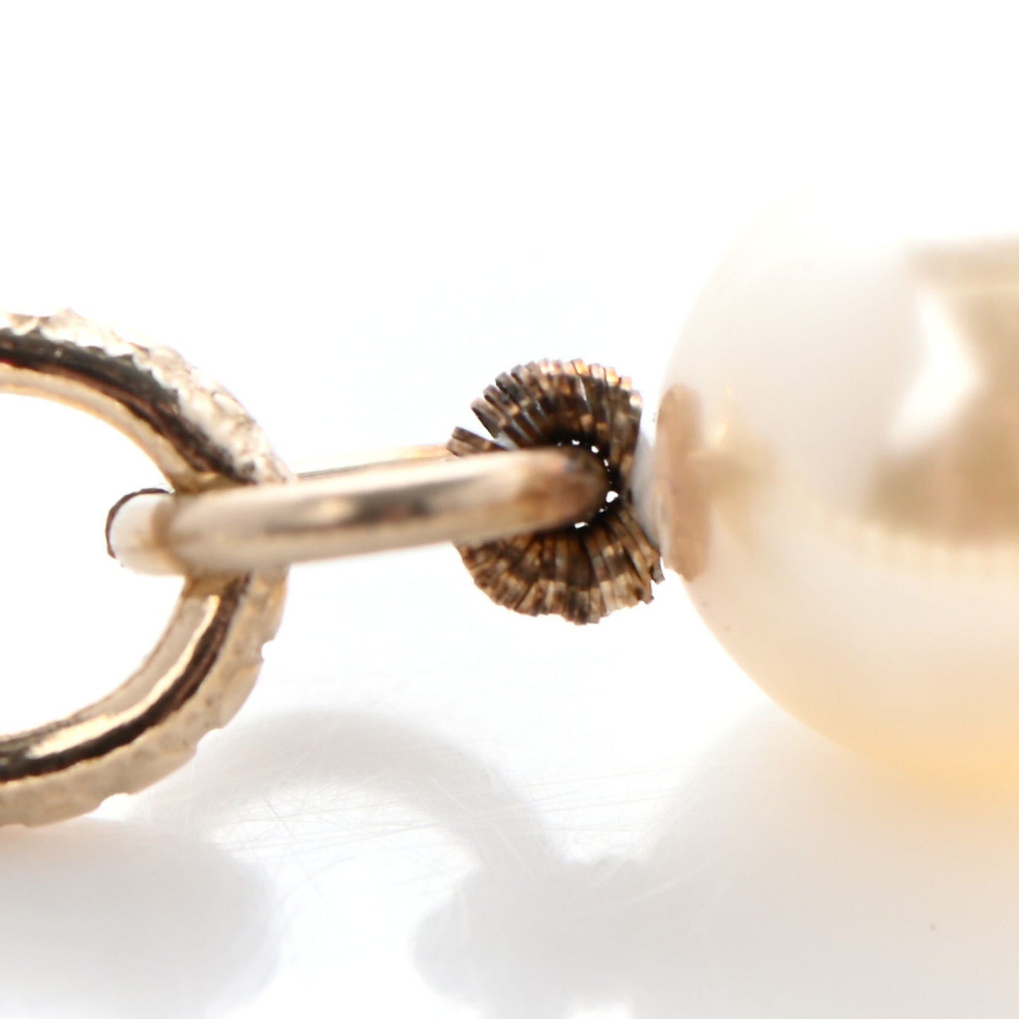 Graduated Pearl Crystal CC Bracelet Gold