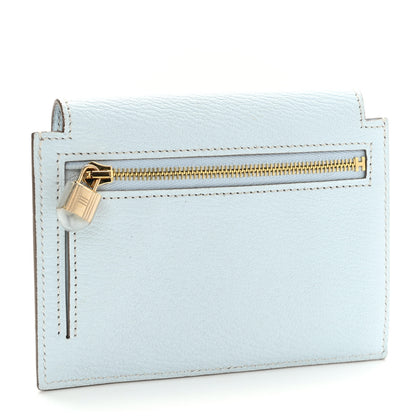 Hermes Chevre Mysore Kelly Pocket Compact Wallet Bleu Brume 3 of 8