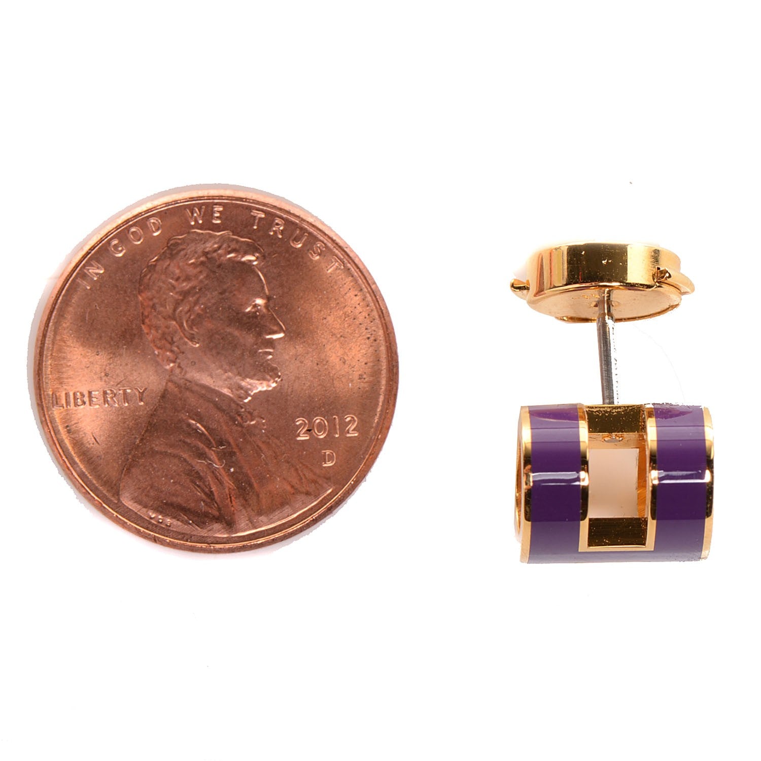 Hermes Lacquered Pop H Earrings Purple 2 of 6