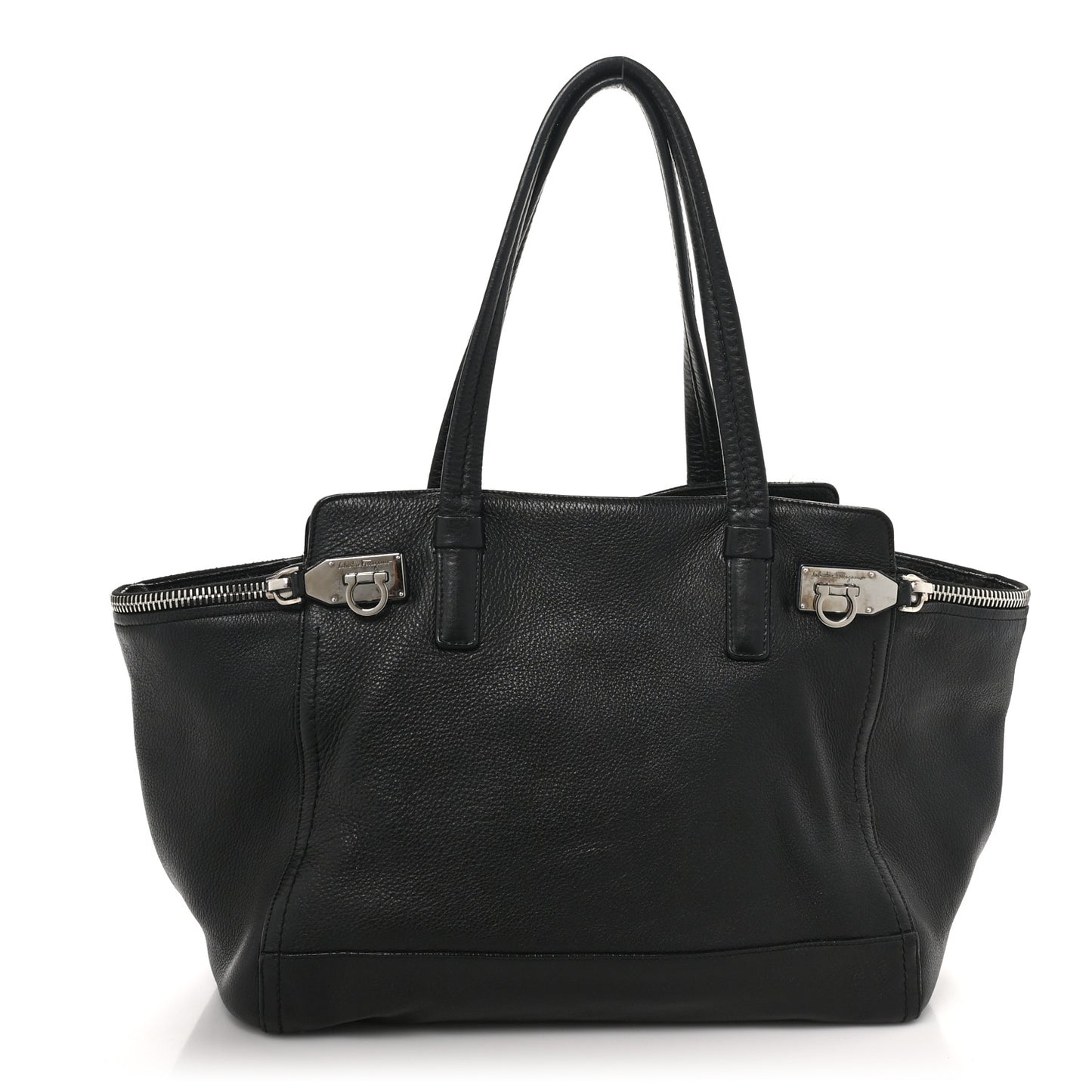 Calfskin Medium Verve Double Zip Tote Black
