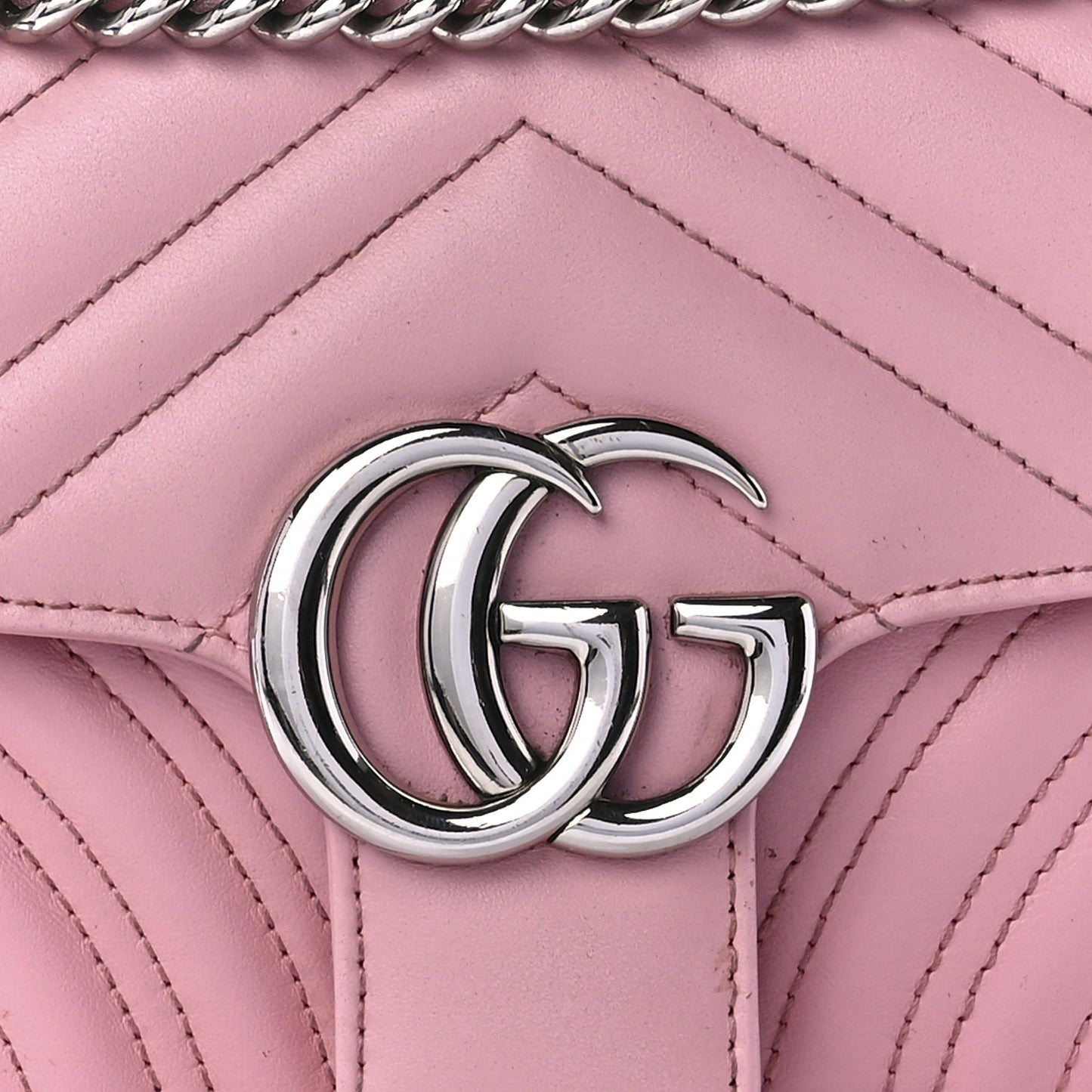 Calfskin Matelasse Mini GG Marmont Shoulder Bag Wild Rose