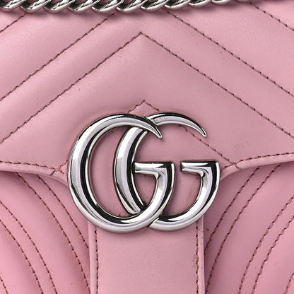 Gucci Calfskin Matelasse Mini GG Marmont Shoulder Bag Wild Rose 8 of 11